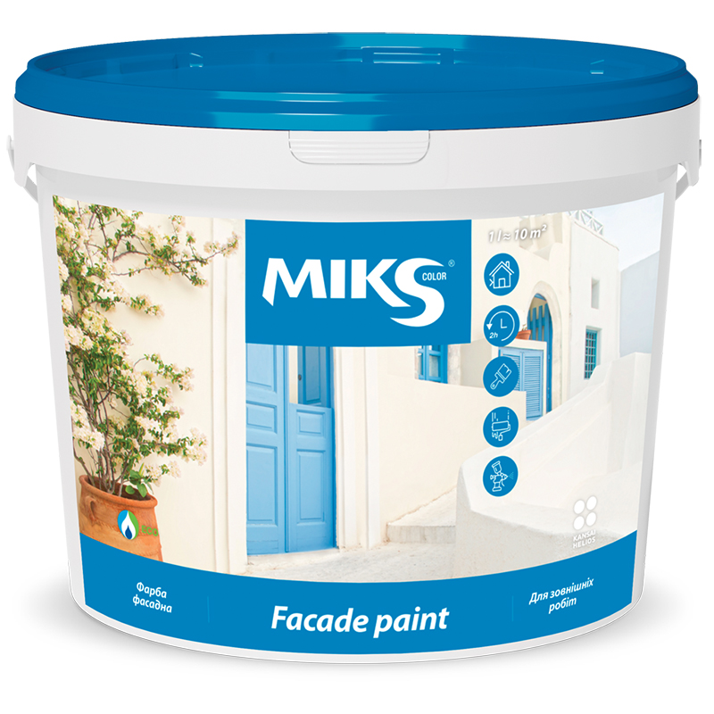 Фарба MIKS Color фасадна білий 10л